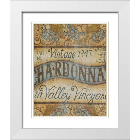Valley Vineyard I White Modern Wood Framed Art Print with Double Matting by Lewis, Kim