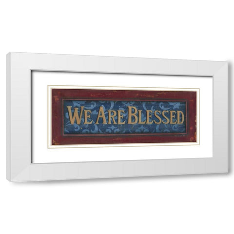 We Are Blessed White Modern Wood Framed Art Print with Double Matting by Lewis, Kim