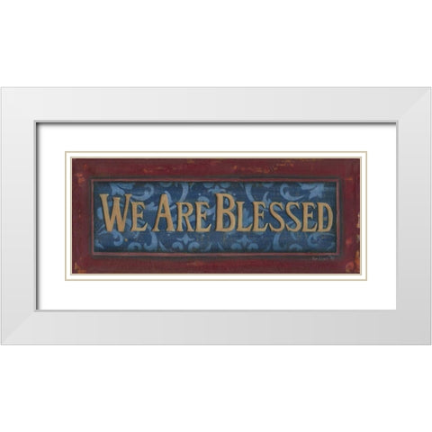 We Are Blessed White Modern Wood Framed Art Print with Double Matting by Lewis, Kim