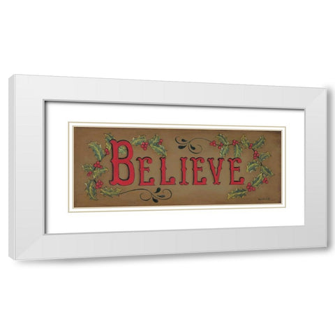 Believe White Modern Wood Framed Art Print with Double Matting by Lewis, Kim