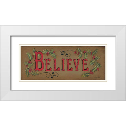 Believe White Modern Wood Framed Art Print with Double Matting by Lewis, Kim