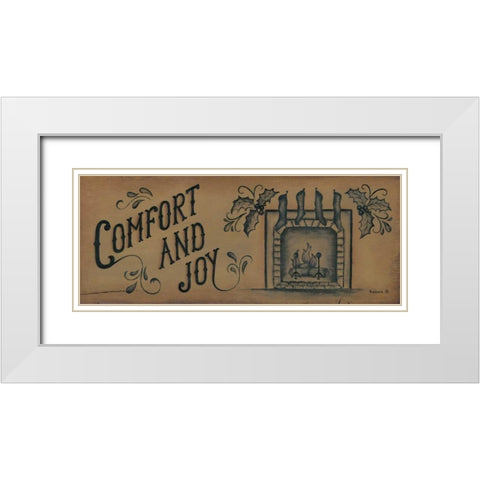 Comfort and Joy White Modern Wood Framed Art Print with Double Matting by Lewis, Kim
