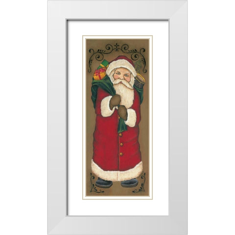 Santa Clause White Modern Wood Framed Art Print with Double Matting by Lewis, Kim