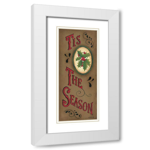 Tis the Season White Modern Wood Framed Art Print with Double Matting by Lewis, Kim