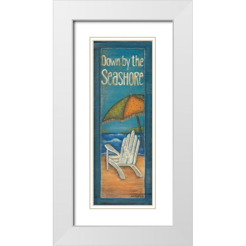 Down by the Seashore White Modern Wood Framed Art Print with Double Matting by Lewis, Kim