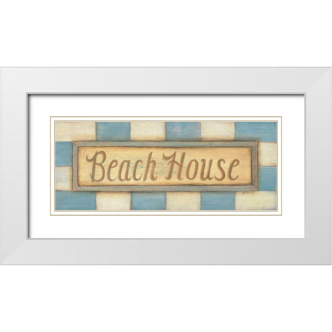 Beach House White Modern Wood Framed Art Print with Double Matting by Lewis, Kim