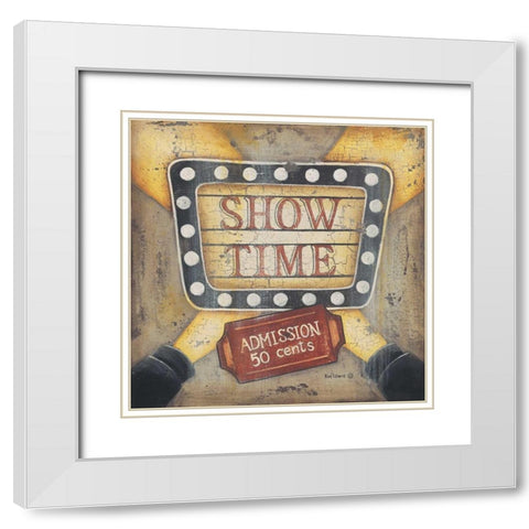 Show Time White Modern Wood Framed Art Print with Double Matting by Lewis, Kim