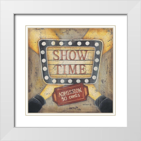 Show Time White Modern Wood Framed Art Print with Double Matting by Lewis, Kim