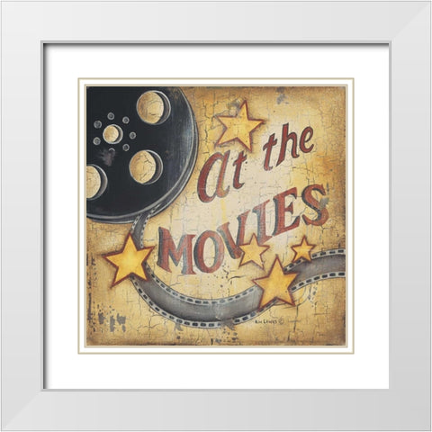At the Movies White Modern Wood Framed Art Print with Double Matting by Lewis, Kim