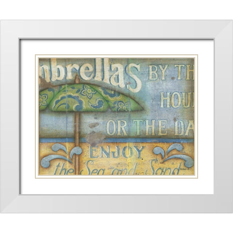 Umbrella White Modern Wood Framed Art Print with Double Matting by Lewis, Kim