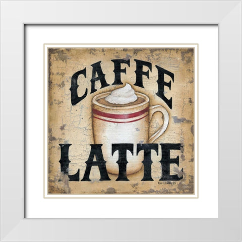 Caffe Latte White Modern Wood Framed Art Print with Double Matting by Lewis, Kim