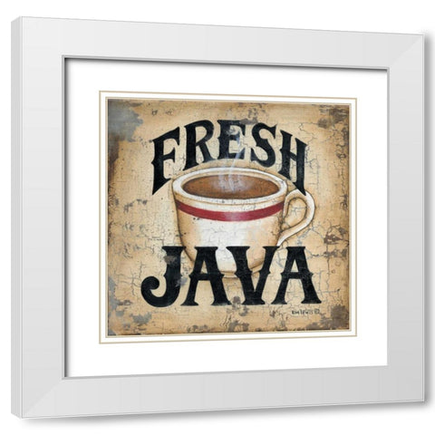 Fresh Java White Modern Wood Framed Art Print with Double Matting by Lewis, Kim