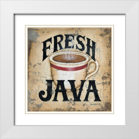 Fresh Java White Modern Wood Framed Art Print with Double Matting by Lewis, Kim