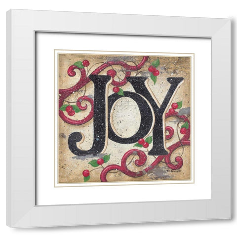 Joy White Modern Wood Framed Art Print with Double Matting by Lewis, Kim