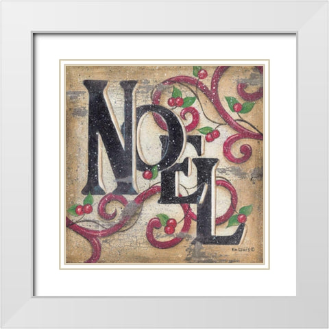 Noel White Modern Wood Framed Art Print with Double Matting by Lewis, Kim