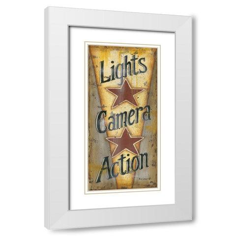 Lights-Camera-Action White Modern Wood Framed Art Print with Double Matting by Lewis, Kim