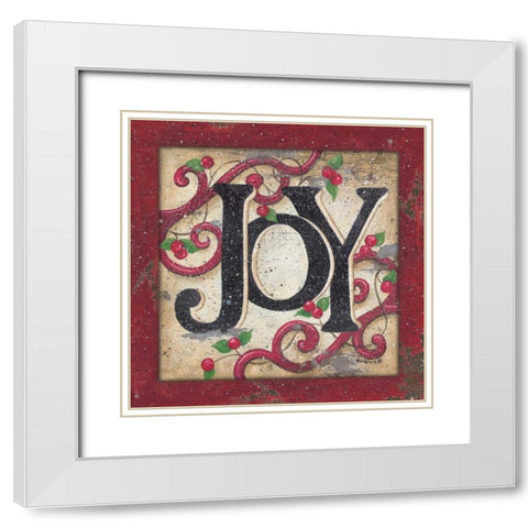 Joy White Modern Wood Framed Art Print with Double Matting by Lewis, Kim