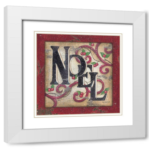 Noel White Modern Wood Framed Art Print with Double Matting by Lewis, Kim