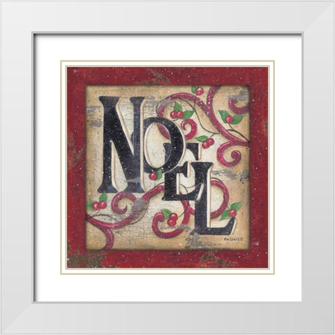 Noel White Modern Wood Framed Art Print with Double Matting by Lewis, Kim