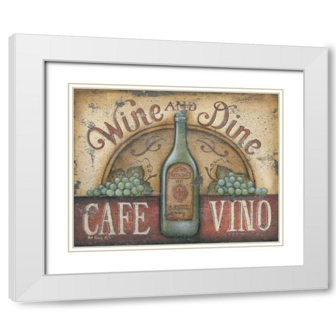 Wine and Dine White Modern Wood Framed Art Print with Double Matting by Lewis, Kim