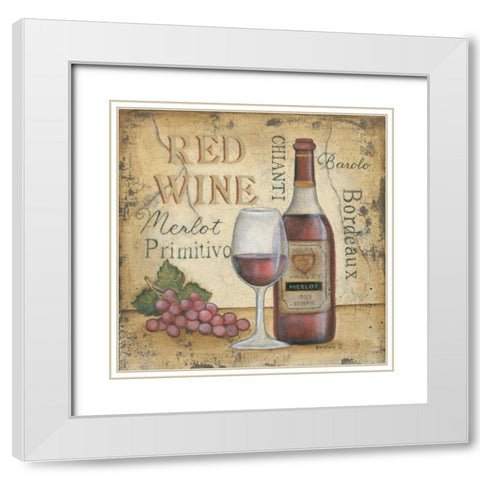 Red Wine White Modern Wood Framed Art Print with Double Matting by Lewis, Kim