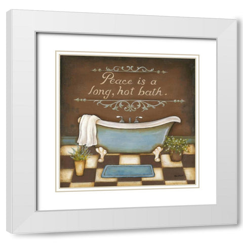 Long Hot Bath White Modern Wood Framed Art Print with Double Matting by Lewis, Kim
