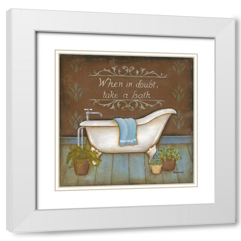 When in Doubt White Modern Wood Framed Art Print with Double Matting by Lewis, Kim