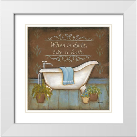 When in Doubt White Modern Wood Framed Art Print with Double Matting by Lewis, Kim