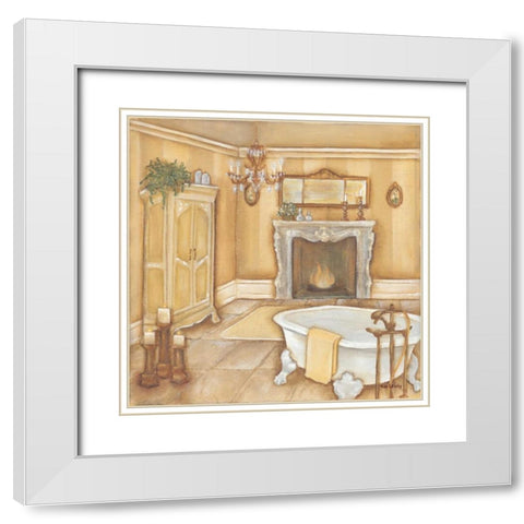 Warm Bath I White Modern Wood Framed Art Print with Double Matting by Lewis, Kim