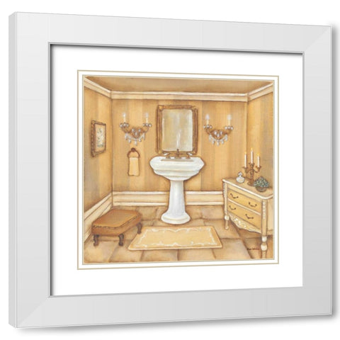 Warm Bath II White Modern Wood Framed Art Print with Double Matting by Lewis, Kim