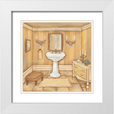 Warm Bath II White Modern Wood Framed Art Print with Double Matting by Lewis, Kim