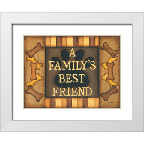 Best Friend White Modern Wood Framed Art Print with Double Matting by Lewis, Kim