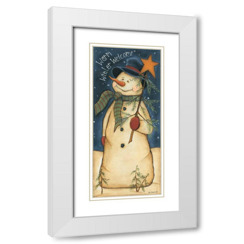 Winter Welcome White Modern Wood Framed Art Print with Double Matting by Lewis, Kim
