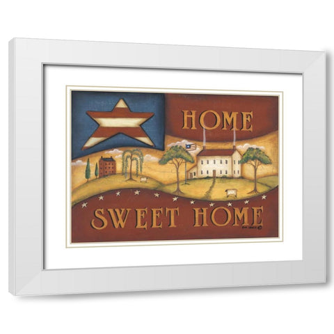 Home Sweet Home White Modern Wood Framed Art Print with Double Matting by Lewis, Kim