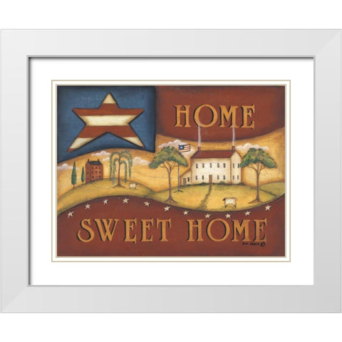 Home Sweet Home White Modern Wood Framed Art Print with Double Matting by Lewis, Kim