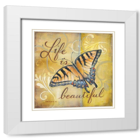 Beautiful White Modern Wood Framed Art Print with Double Matting by Lewis, Kim