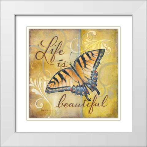 Beautiful White Modern Wood Framed Art Print with Double Matting by Lewis, Kim