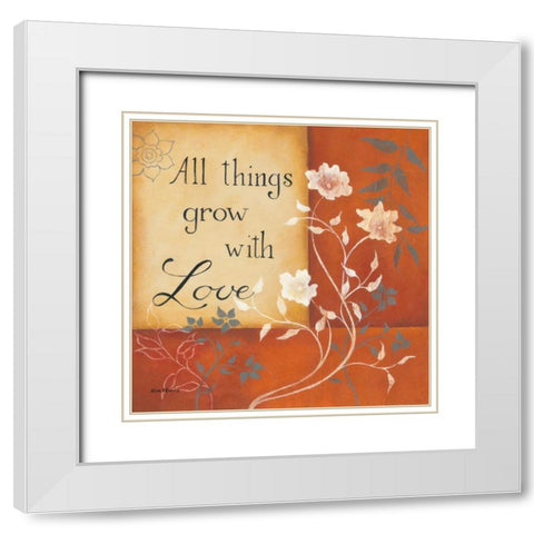 Grow With Love White Modern Wood Framed Art Print with Double Matting by Lewis, Kim