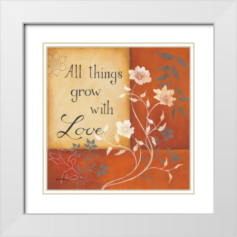 Grow With Love White Modern Wood Framed Art Print with Double Matting by Lewis, Kim