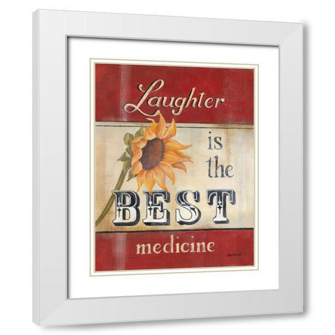 Laughter White Modern Wood Framed Art Print with Double Matting by Lewis, Kim