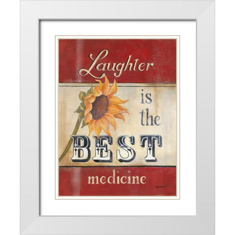 Laughter White Modern Wood Framed Art Print with Double Matting by Lewis, Kim