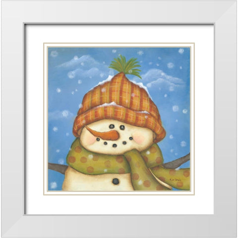 Snowman II White Modern Wood Framed Art Print with Double Matting by Lewis, Kim