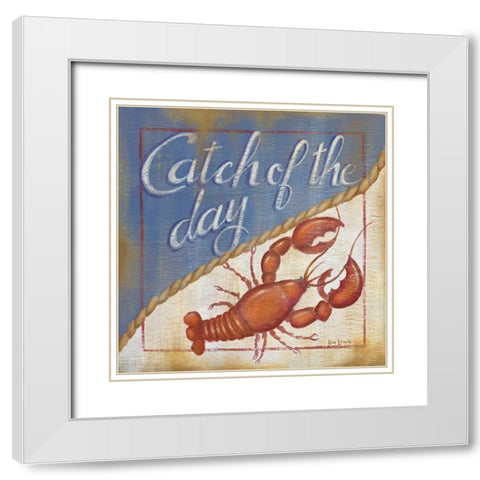 Catch of the Day White Modern Wood Framed Art Print with Double Matting by Lewis, Kim