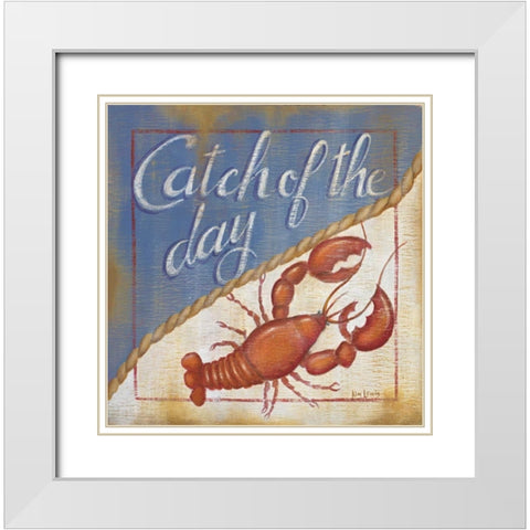 Catch of the Day White Modern Wood Framed Art Print with Double Matting by Lewis, Kim