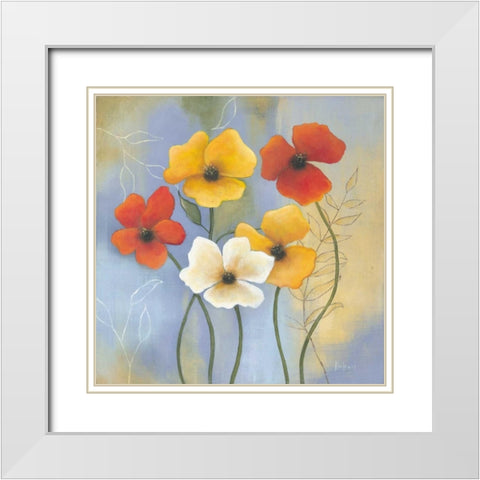 Delightful Splendor White Modern Wood Framed Art Print with Double Matting by Lewis, Kim