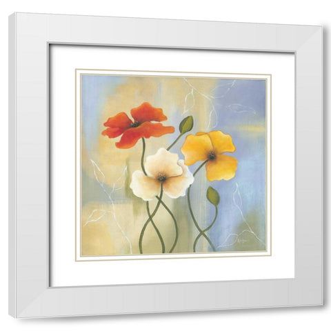 Delightful Splendor II White Modern Wood Framed Art Print with Double Matting by Lewis, Kim