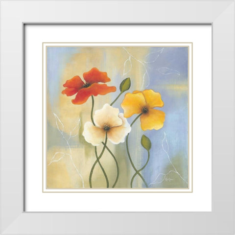 Delightful Splendor II White Modern Wood Framed Art Print with Double Matting by Lewis, Kim