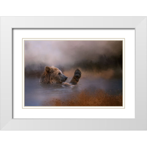 Hey-Over Here White Modern Wood Framed Art Print with Double Matting by Parker, Kelley