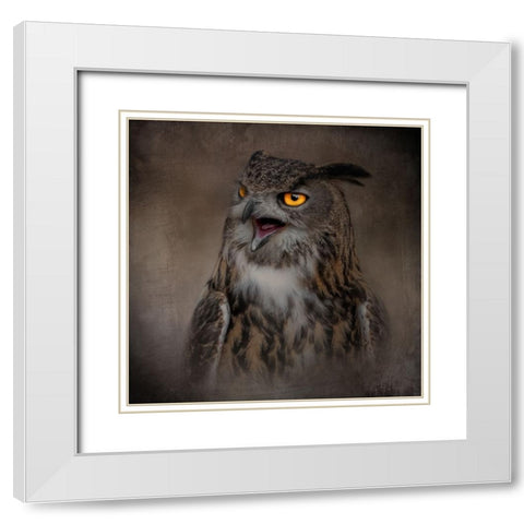 Stern Warning White Modern Wood Framed Art Print with Double Matting by Parker, Kelley