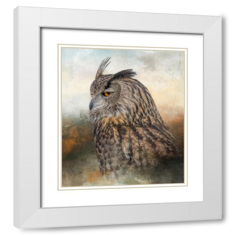 The Side Eye White Modern Wood Framed Art Print with Double Matting by Parker, Kelley